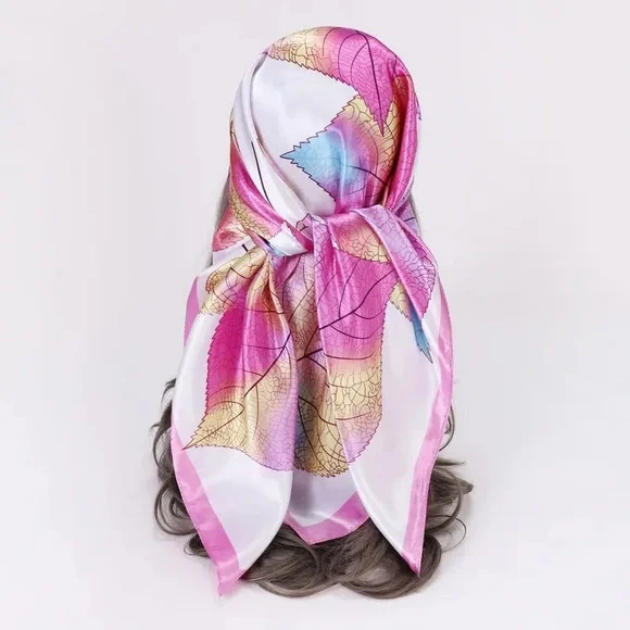NEW ✨Women’s colorful head scarf; pink floral scarf - Picture 3 of 3